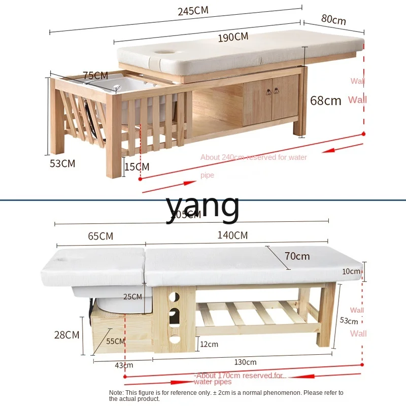 

CX Water Circulation Wash Hair Saloon Dedicated Solid Wood Beauty Ear Cleaning Push-Pull Flushing Bed