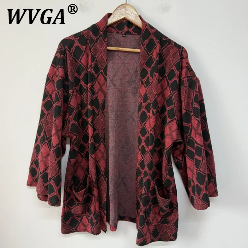 

Пальто WVGA, весенне-осенний новый мужской вязаный кардиган, модный нишевый шикарный повседневный плащ с рукавом три четверти, Ins W11322
