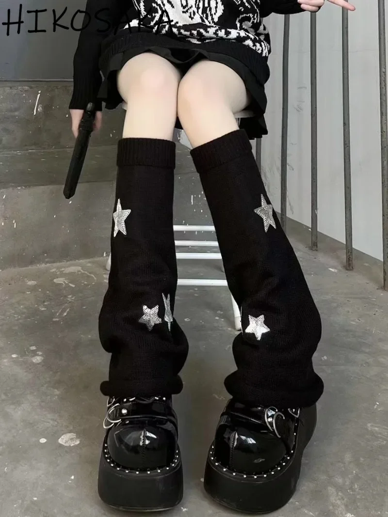 Jambières à rayures étoiles, sous-culture Fairycore, chaussettes Y2j Grunge adt, Harajuku Streetwear, couvre-pieds punk décontractés, automne et hiver