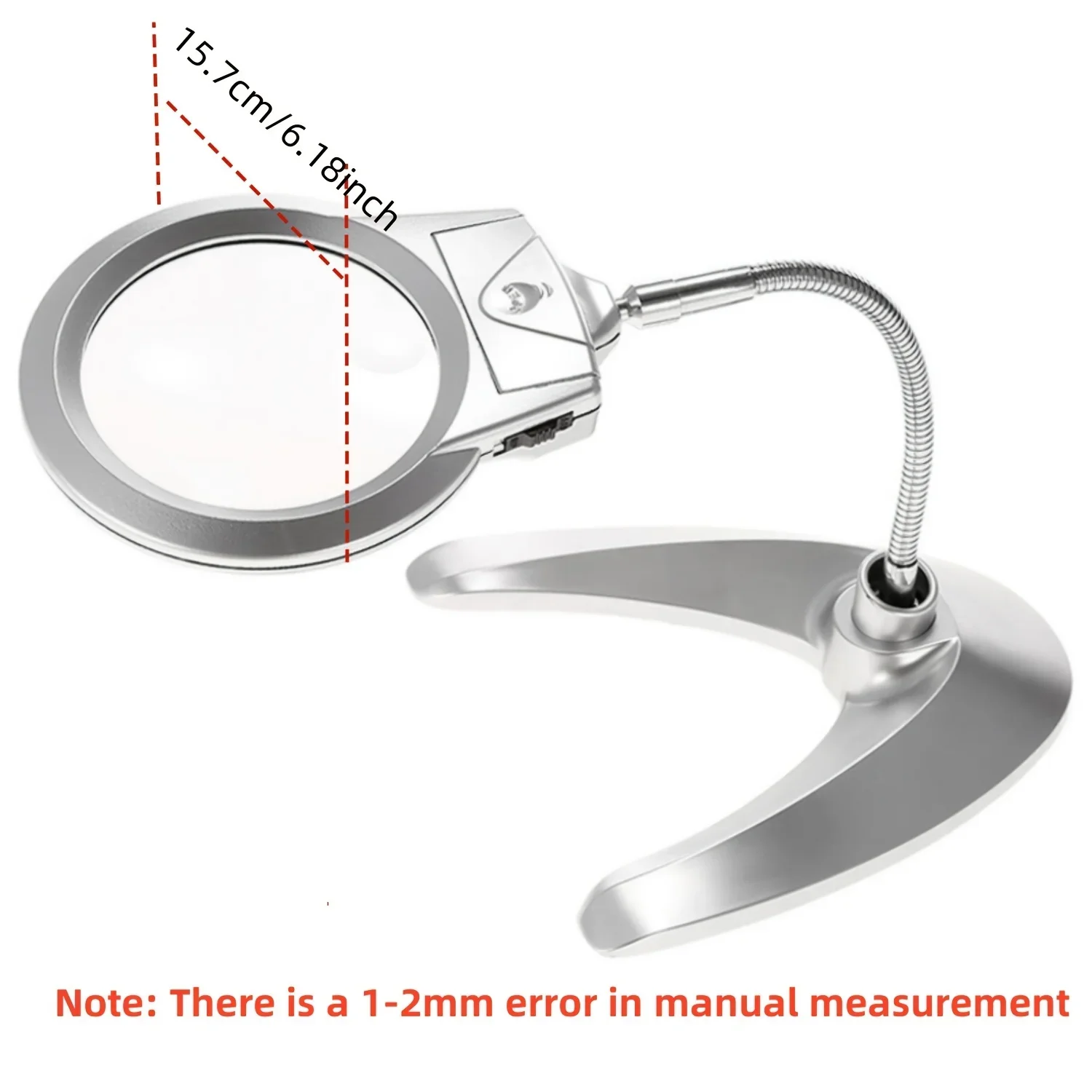 Compact Portable Loupe Bendable Metal Hose Desktop Magnifying Glass for Reading Repair And Inspection