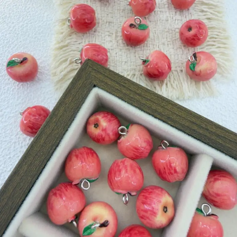 5Pcs 14x15MM 3D Resin Simulation Fruit Charms Pendant Spacer Loose Beads For DIY Jewelry Bracelet Earrings Accessories