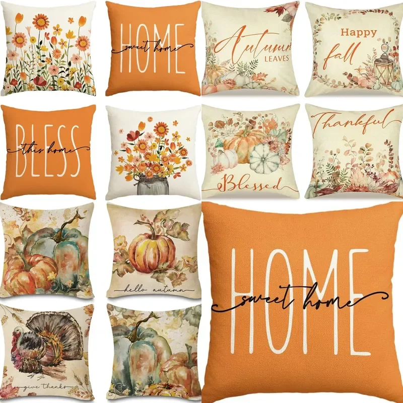 Thanksgiving hot sale pumpkin throw pillow can be logo printing custom pillow pad Amazon autumn home decoration pillowcase