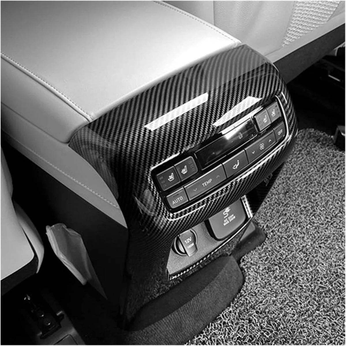 For Hyundai Palisade 2019-2023 Car Rear Air Outlet Panel Cover Trim Sticker Accessories ABS Carbon Fiber