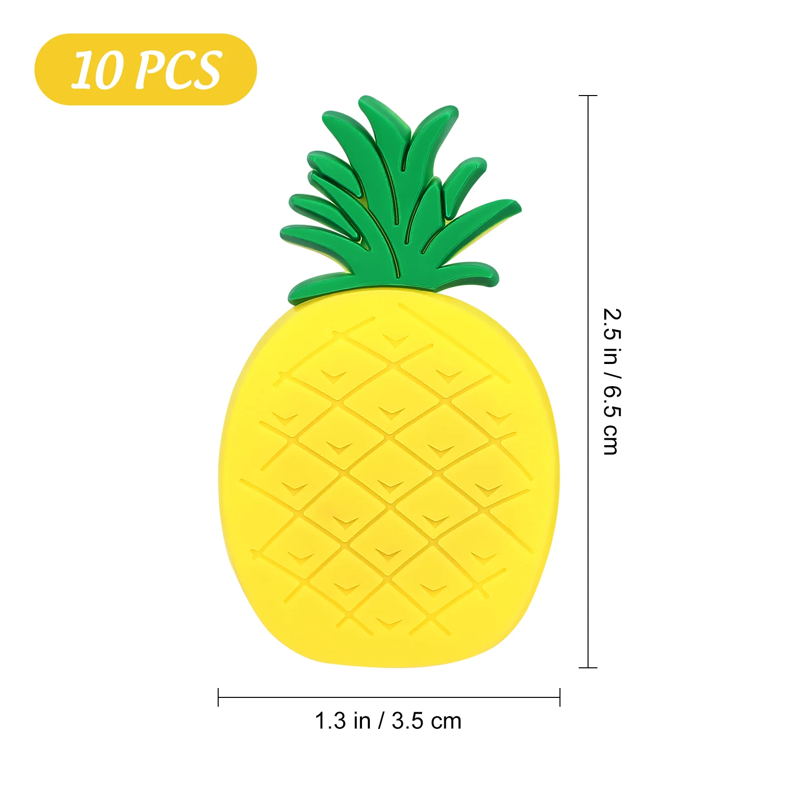 10 Pcs Magnetic Surface Decorations Premium Materials Magnets Refrigerator Pineapple Whiteboard Lovely Fruit for Fridge