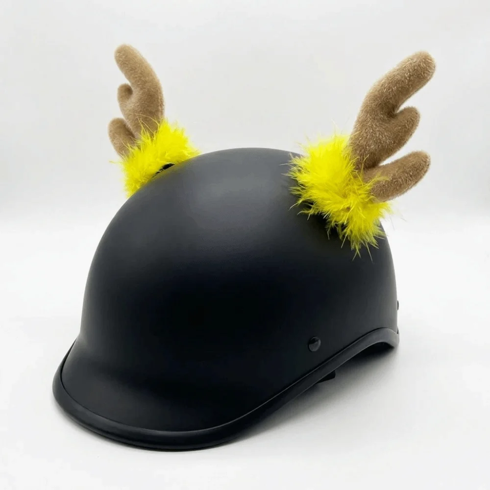Creative Motorcycle Helmet Decoration 3D Self-adhesive Christmas Antlers Helmet Decor DIY Plush Embossing