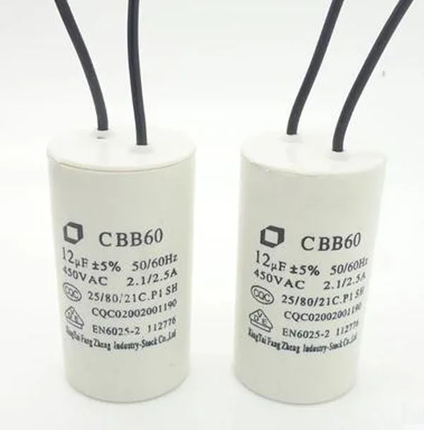 

CBB60 10uf 450v motor start capacitor washing machine capacitor 5PCS