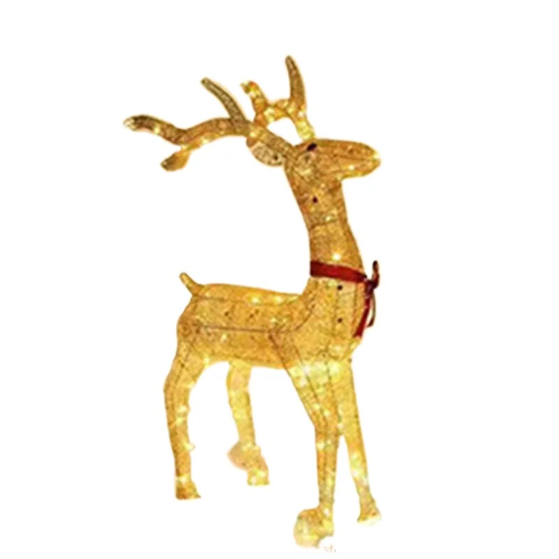 

Pulling car luminous package sleigh car, hotel large-scale scene decoration of wrought iron deer