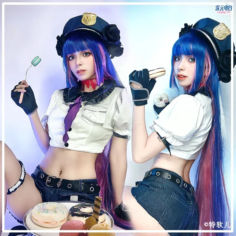 Panty Anarchy Cosplay Costume Anime Panty & Stocking with Garterbelt DokiDoki-R Stocking Panty Women Police Uniform