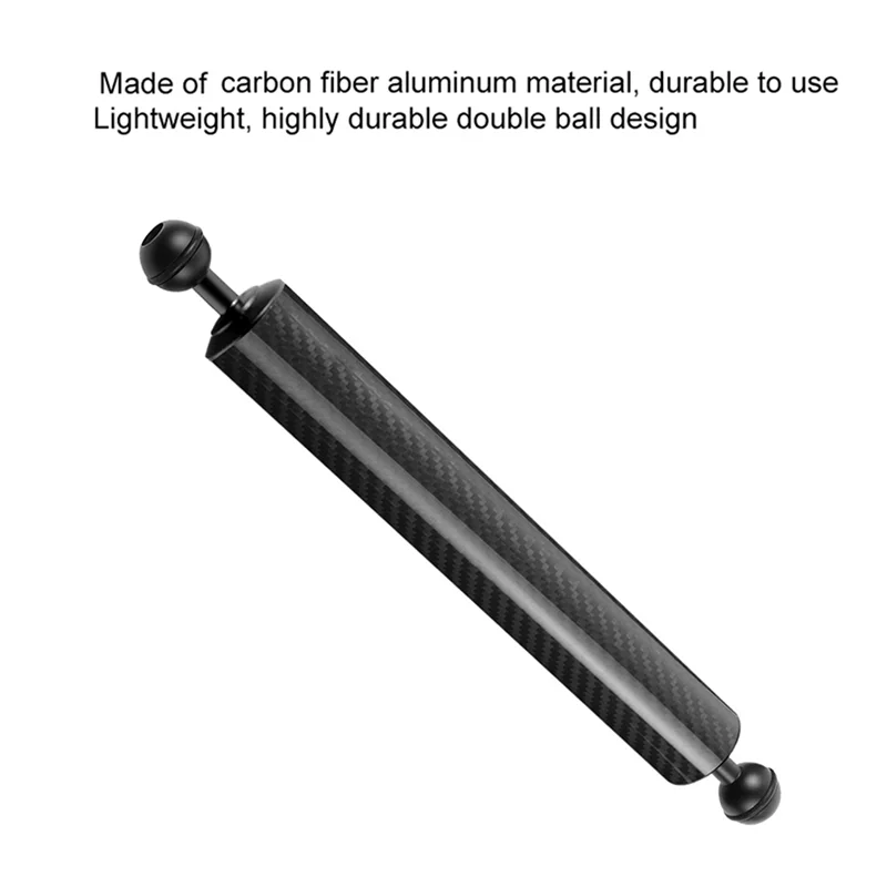 

1 PCS Underwater Diving 100M Photography Equipment 13 Inch Buoyant Arm Black Carbon Fiber+Aluminum Alloy Portable Fill Light Arm