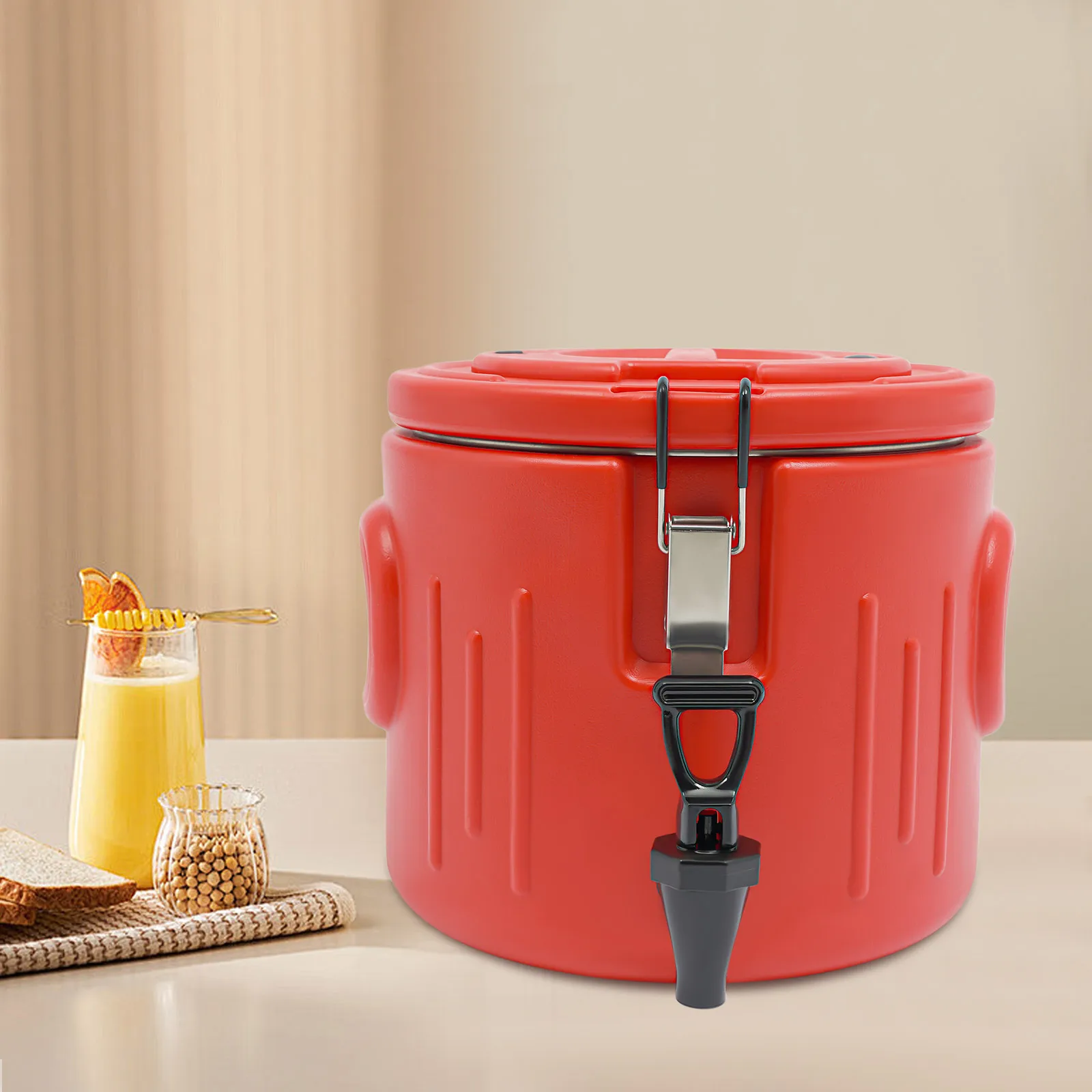 

10 L/2.6 Gal Portable Insulated Beverage Dispenser, Stainless Steel Ice and Hot Drink Containers, 0-100℃/32-212°F