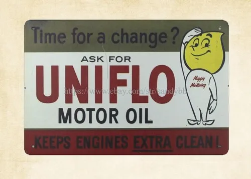 wall art stores 1950s uniflo motor oil metal tin sign