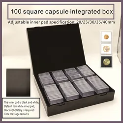 100 40mm small square box integrated box 27mm coin coin adjustable inner ring square box 30mm collection box