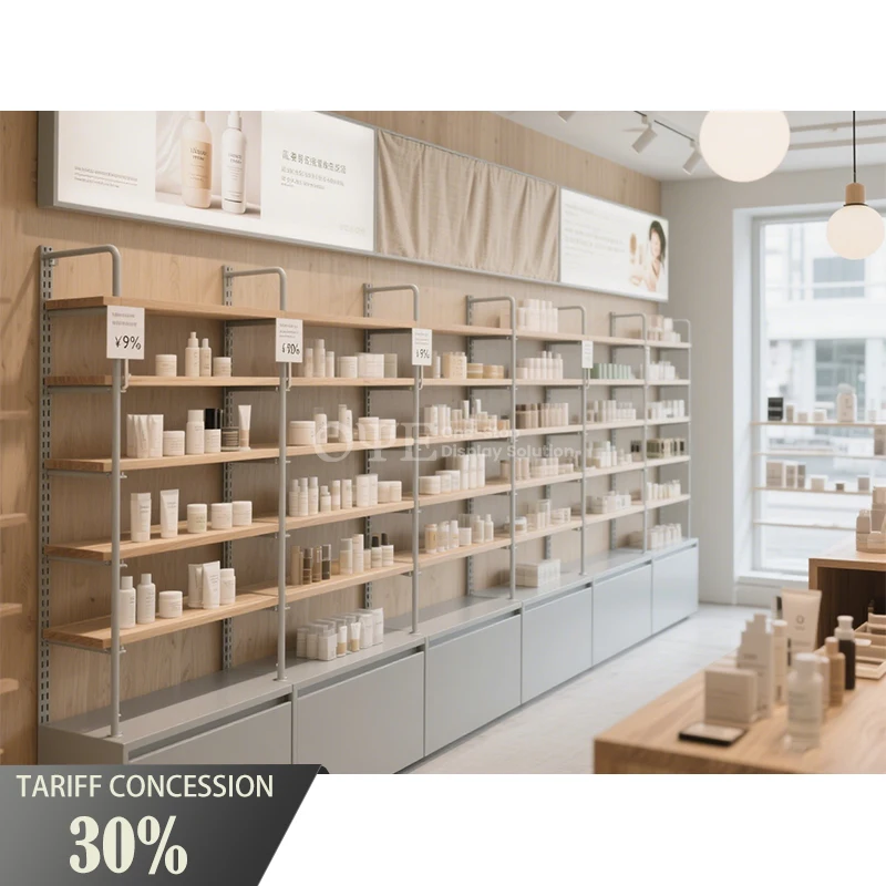 B2B Clearance Sale OEM ODM Cosmetic Display Cabinet Beauty Cosmetics Shop Fitting Supermarket Shelving Unit