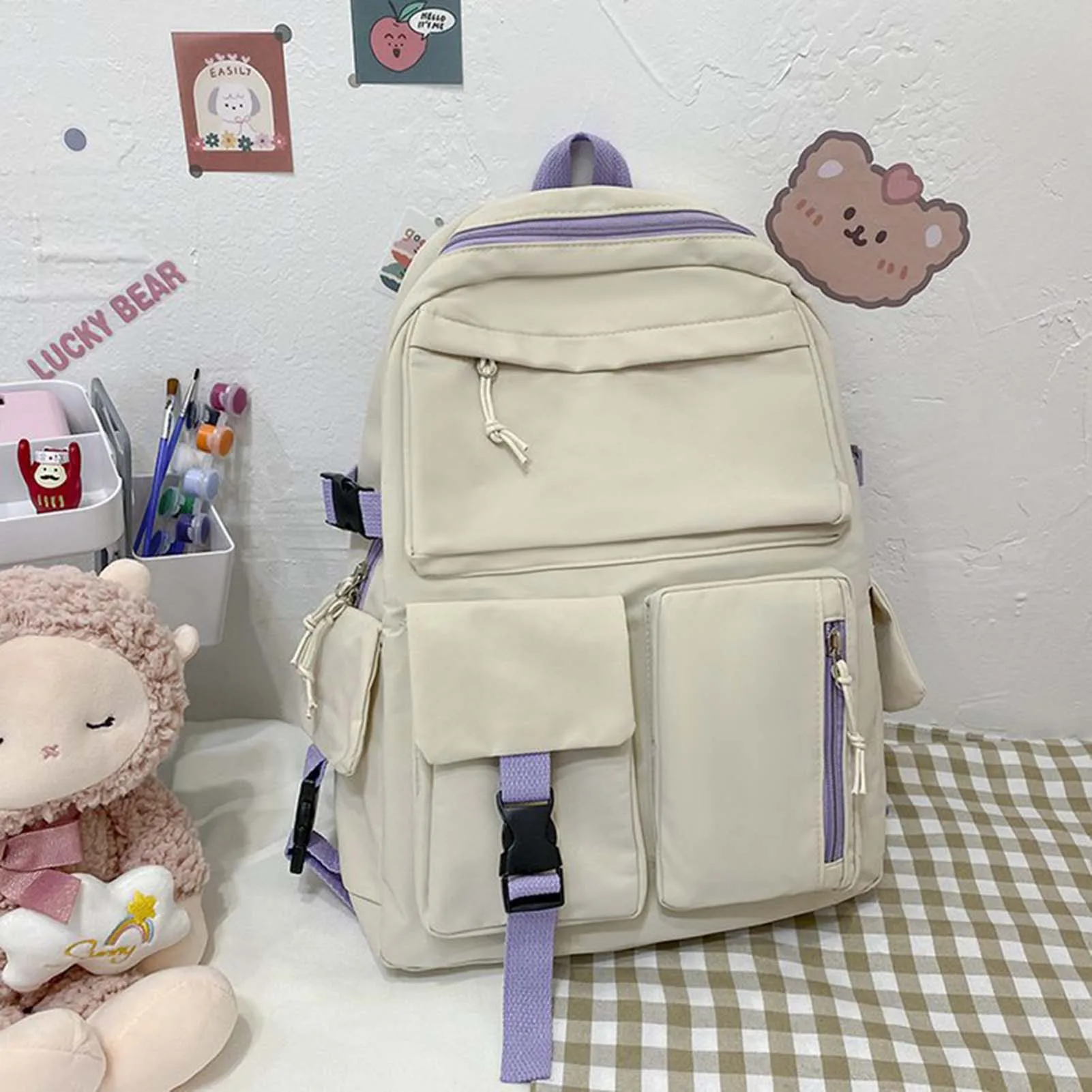 Backpack Handbag For Women Men Leisure Large Capacity Zipper Daypack Perfect Gift