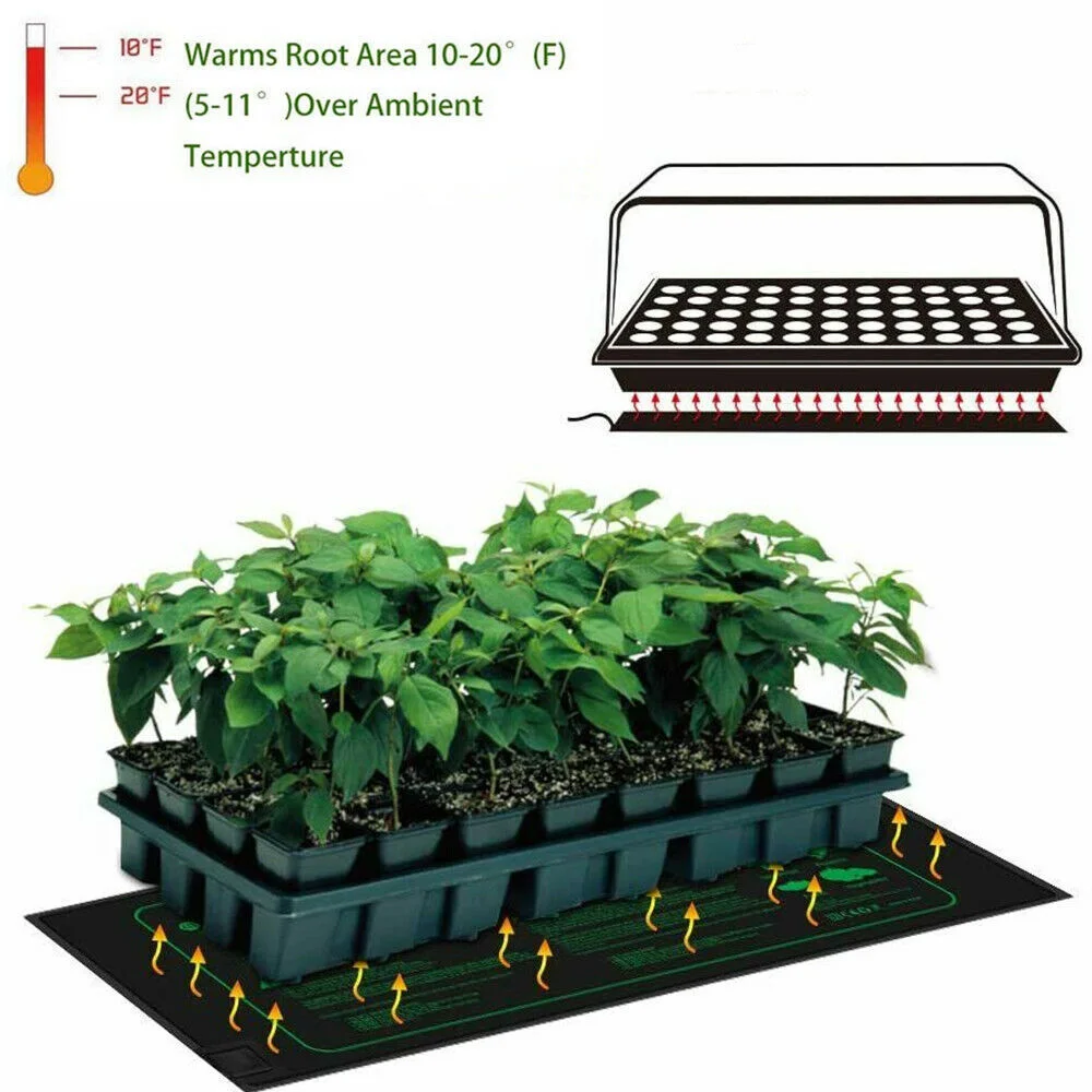 Lerway 21Watts Plants Heating Mats 220V Indoor Temperature Heating Pads for Seedling,Greenhouse,Reptile,Amphibian Pet