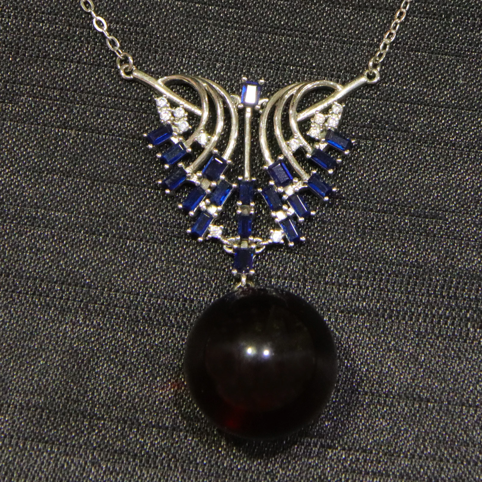 Natural Burmese Violet Amber Pendant 17mm Round Sterling Silver Handmade Jewelry Gift for Women