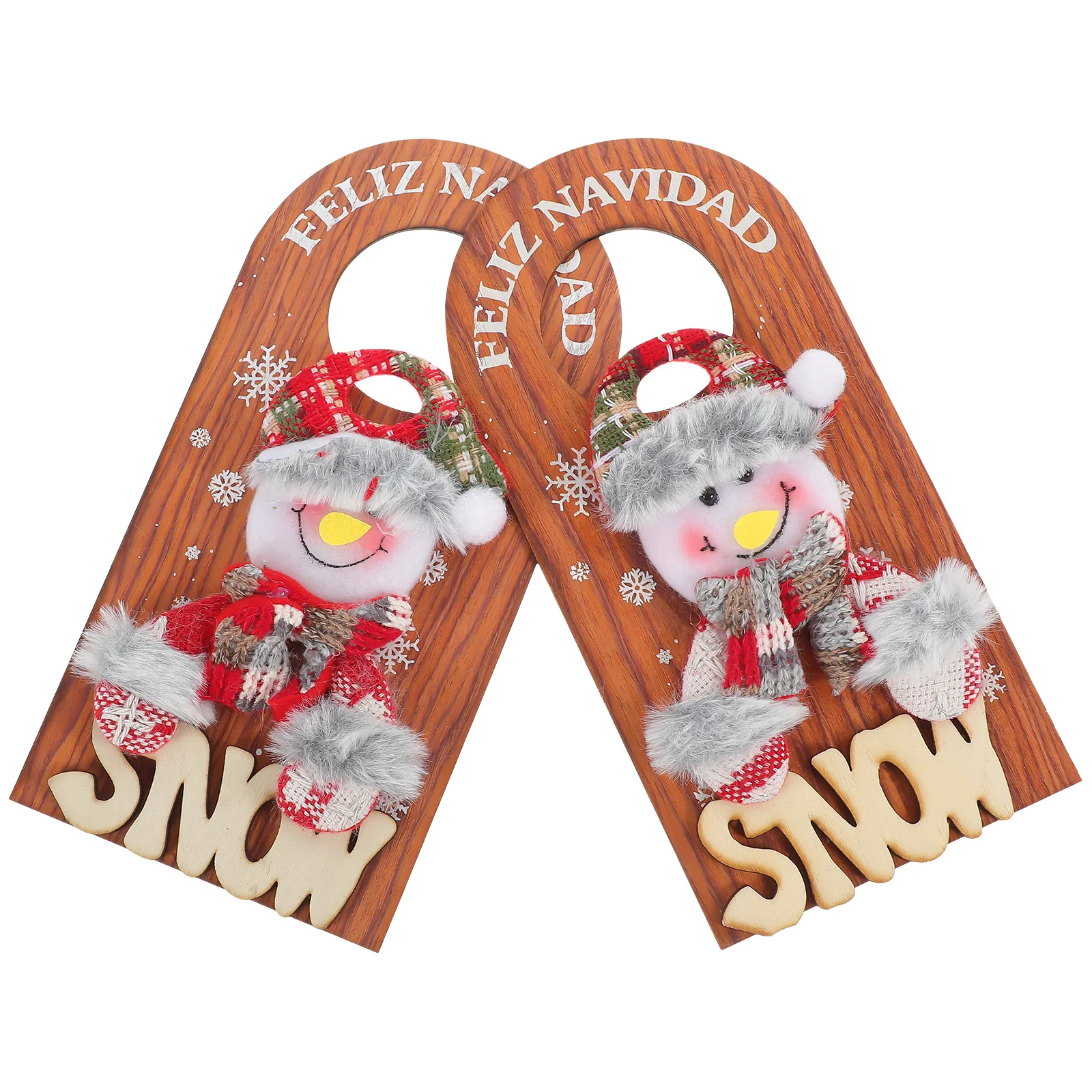 

2Pcs Christmas Door Hanging Sign Wooden Xmas Hanging Decoration Christmas Party Decor Indoor Door Ornament Xmas Party Favor