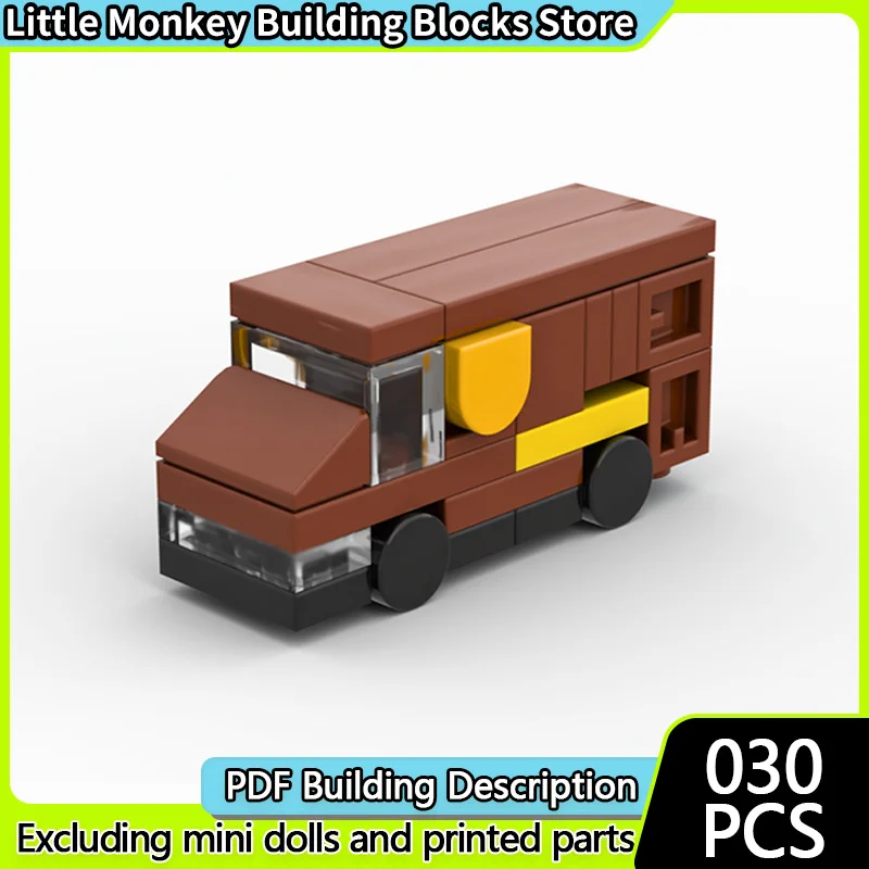 Modelo de carro de cidade moc tijolos de construção micro caminhão de entrega tecnologia modular crianças presentes do feriado montar brinquedos terno