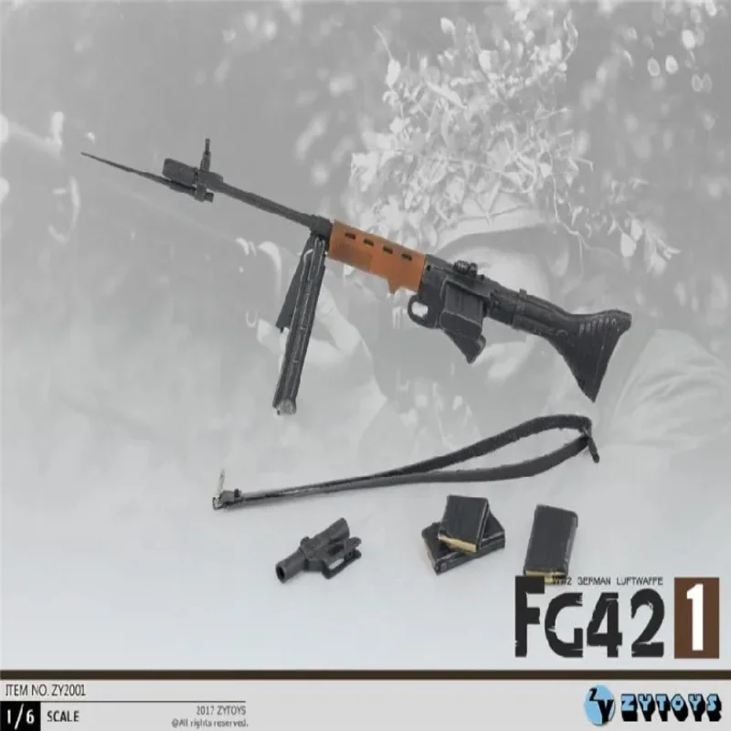 ZYTOYS ZY2001 1/6 Scale Soldier Props FG42-1 Paratrooper Rifle Plastic Weapon Model Toy Fit 12 '' Action Figure In Stock