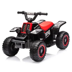 Kids Ride On ATV, 6V Ride On Car with Led Headlights, Ride-On Toy Treaded Tires, Rubber Handles, Push-Button Accelerator