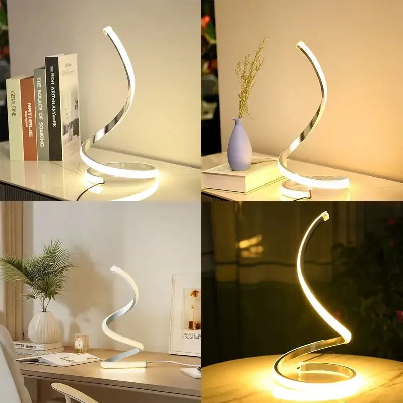 Modern Led Table Lamps Art Acrylic Metal Reading Desk Lamps Bedroom Bedside Living Room Study Decorative US/EU Night Lights
