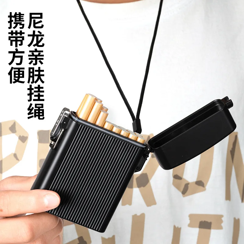 Windproof and Waterproof New Creative 16-pack USB Cigarette Case Outdoor Portable Sealed Waterproof Cigarette Case Lighter