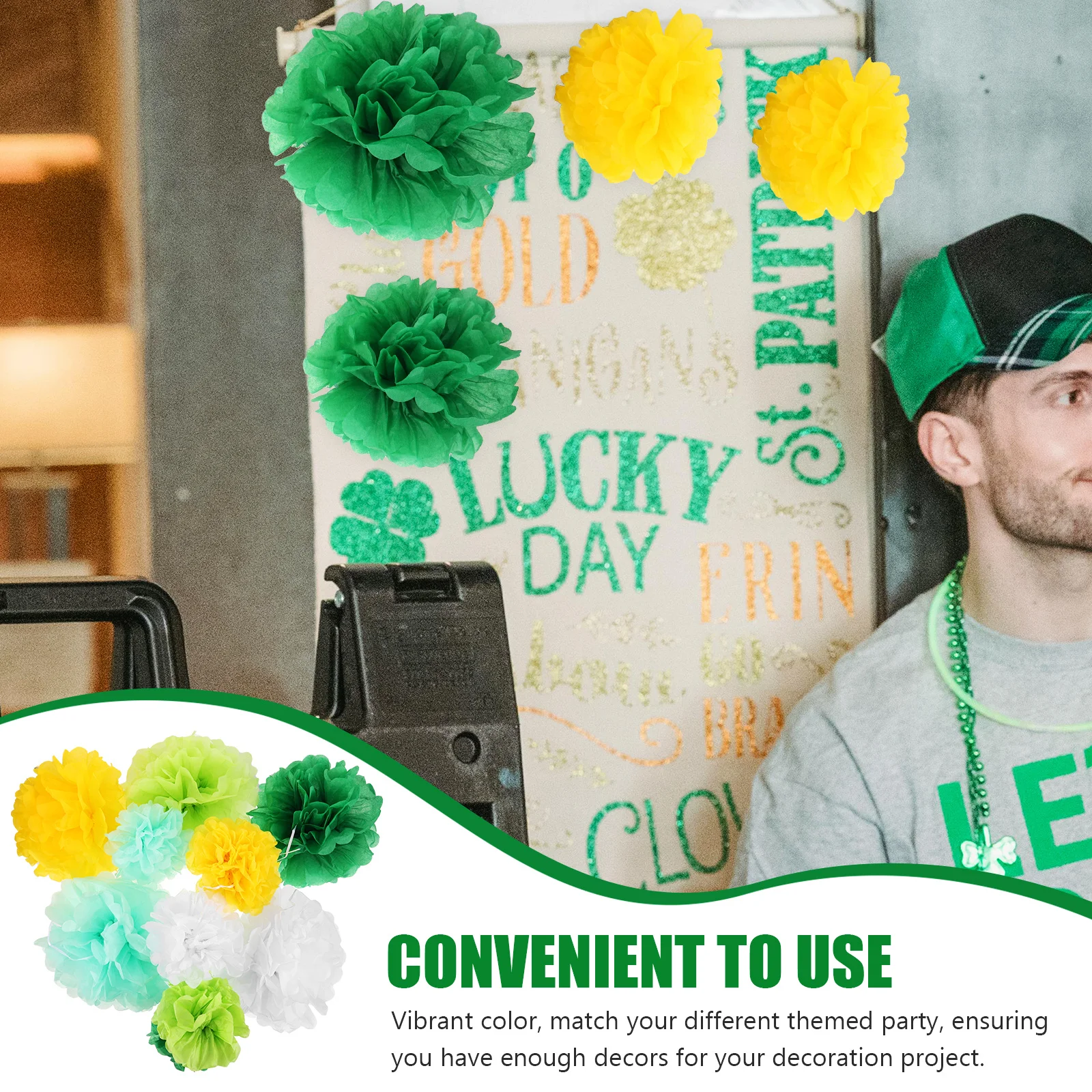 

15 PCS Flower Ball Desktop Decoration Party Accessory Decorative Pom Poms Balls Hanging Home