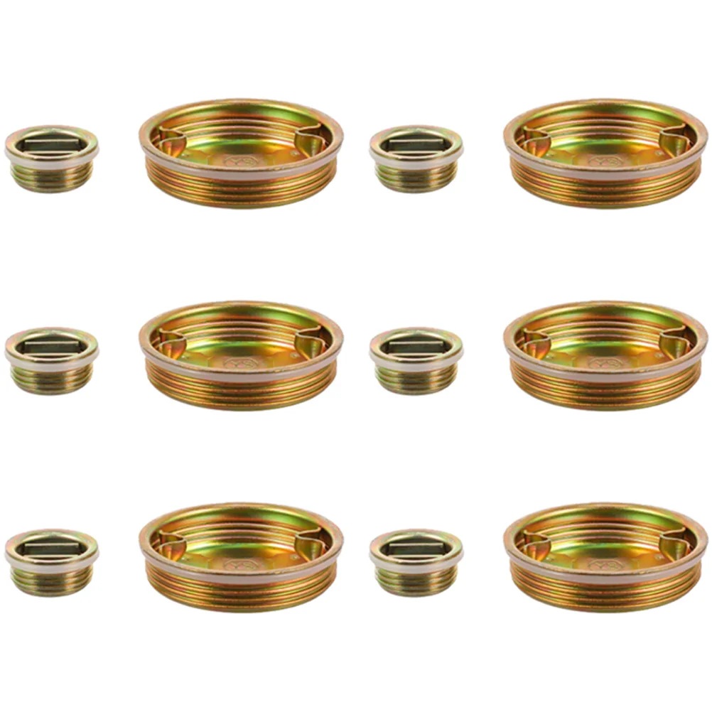 12 Pcs Oil Barrel Iron Cover Used Steel Drum Water Lid Seal Caps Beer Tap Covers Bung Lids Faucet