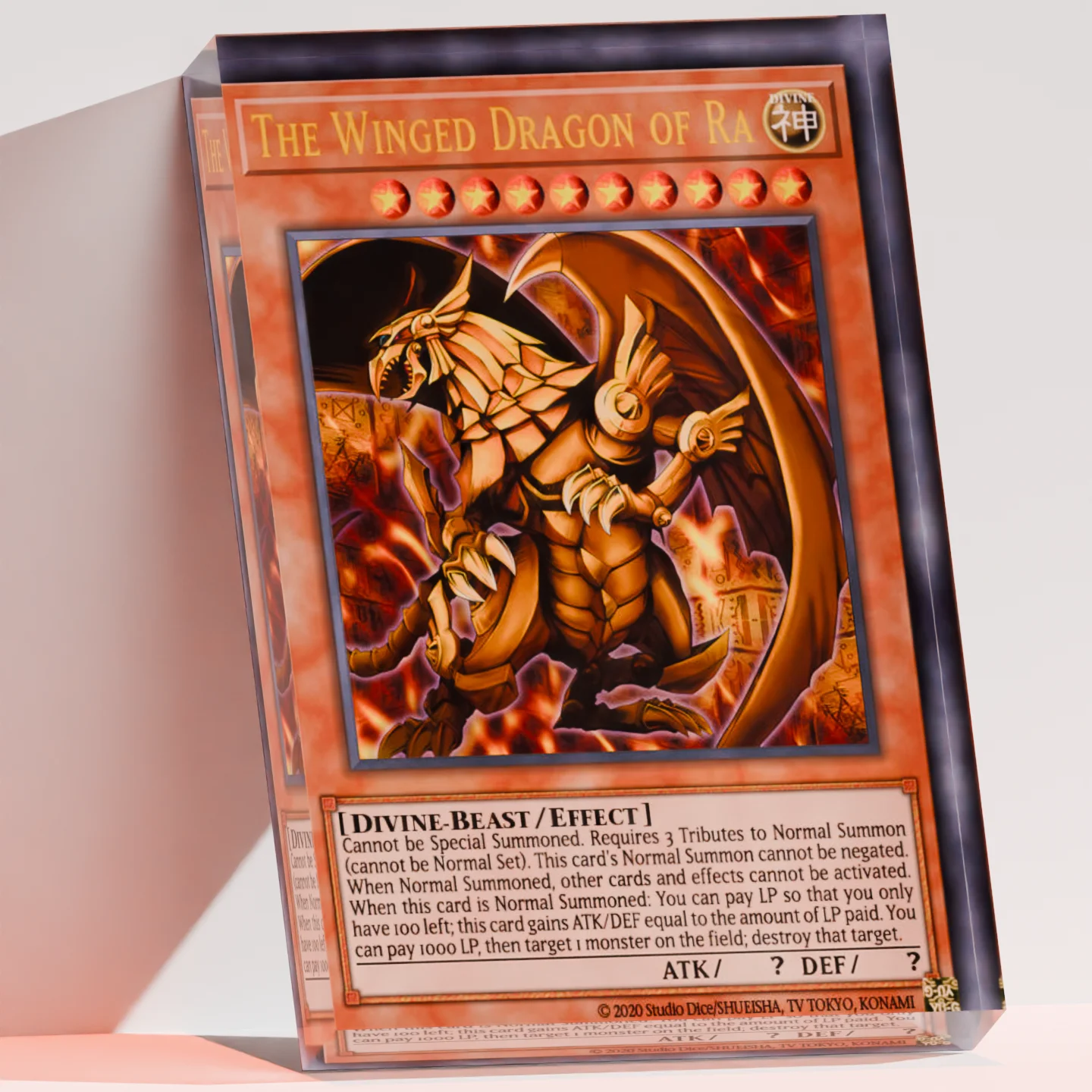 Yu-Gi-Oh YGO The Winged Dragon of Ra Clear Acrylic Block Anime Goods Desktop Ornament Anime Desk Decor Collection Gift
