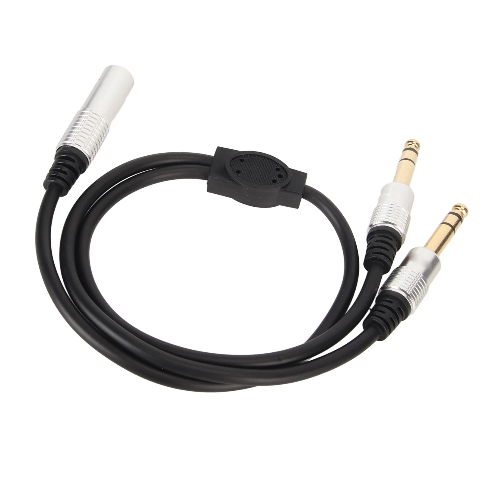 1/4 Inch Splitter Y Cable 6.35mm Mono Female to Dual Male Cable 1.6ft Length for Amplifier Microphone Speaker Mixer AV Receivers