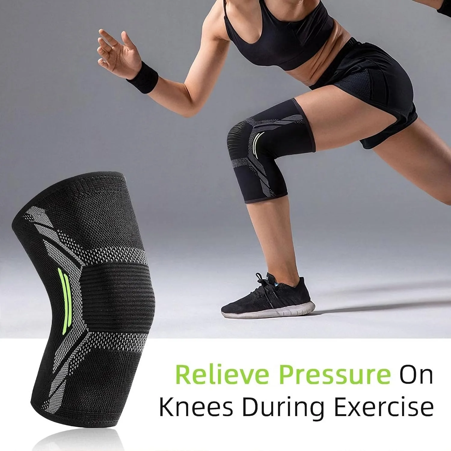 2 Pack Knee Brace for Women Man, Knee Compression Sleeve for Knee Pain Relief, Knee Sleeves for Arthritis Pain, Knee Support for