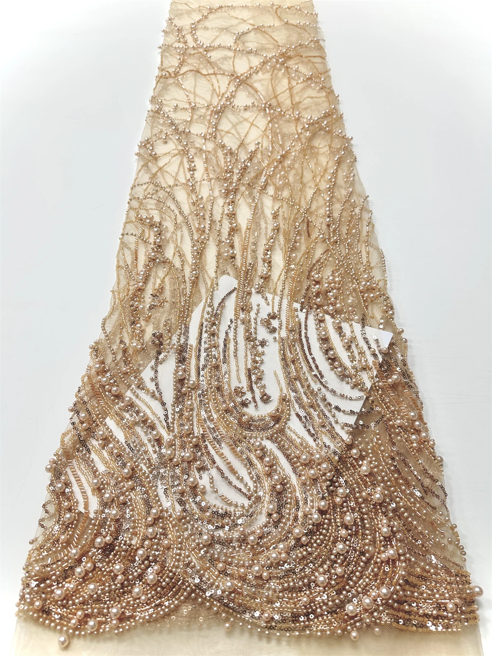 African Lace Fabric 2026 Sequins Beaded Embroidery Groom Nigerian Bridal High Quality French Tulle Lace Fabric For Wedding Dress