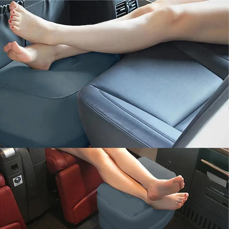 Inflatable Foot Rest Airplane Portable Car Foot Rest Gray Travel Foot Rest Pillow Lightweight Airplane Inflatable Foot Rest For