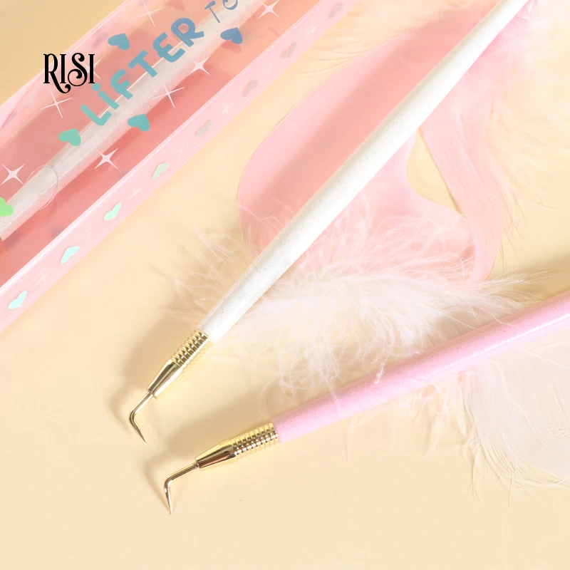 RISI Eye Lash Lift 2 In 1 High Quality Lash Lift Tools Stainless Steel Lash Isolator Pink White Lash Lift Separator