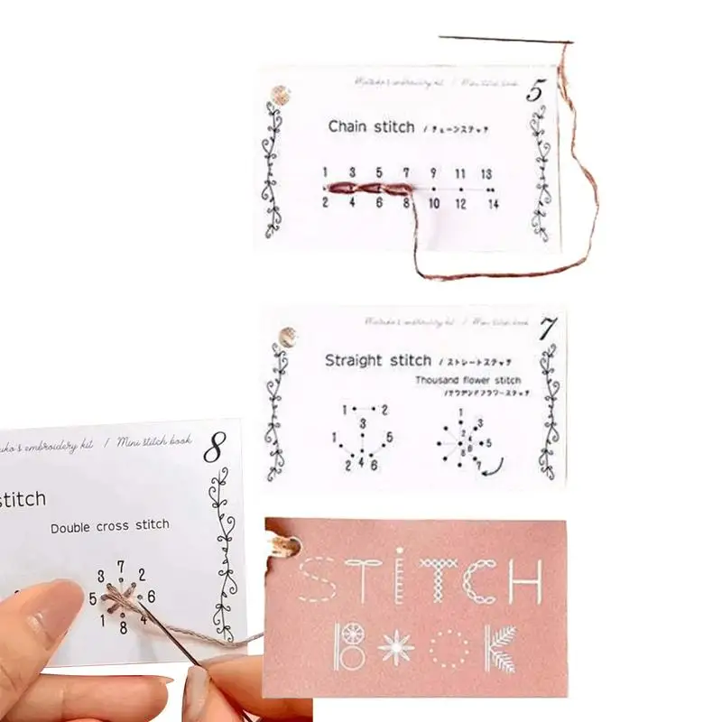 Creative Mini Sewing Book for Beginners backstitch and straight stitches Sewing Cards guide Handmade Sewing Accessories Kit