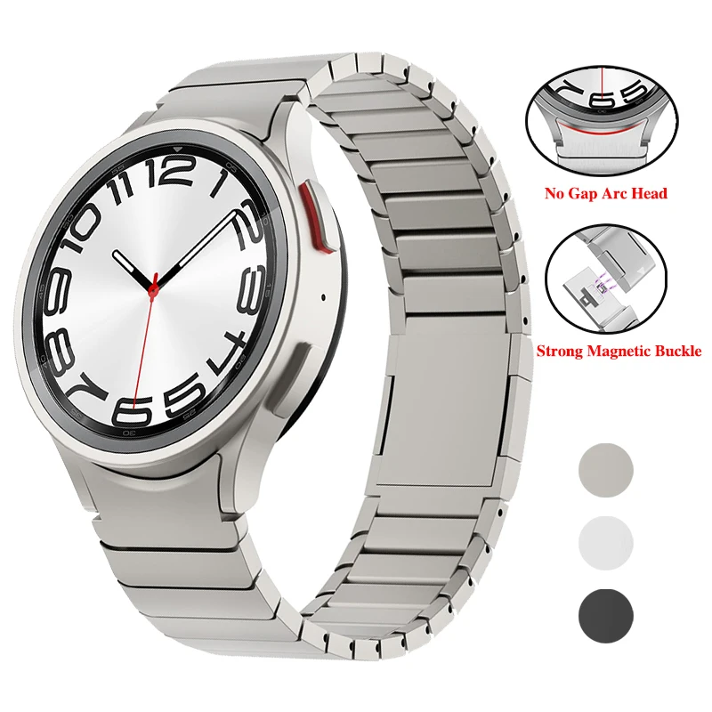 Keine Lücken magnetisches Titan Farb armband für Samsung Galaxy Uhr 4/5 6 40 44mm klassisch 43mm