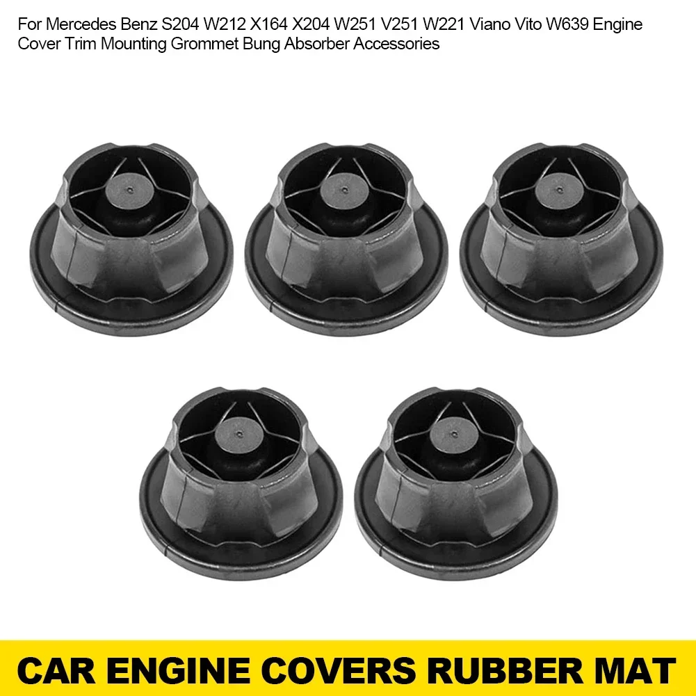 5pcs Engine Cover Gommets Rubber For Mercedes Benz S204 W212 X164 X204 W251 V251 W221 Viano Vito W639 Sprinter 906 2006 - 2020