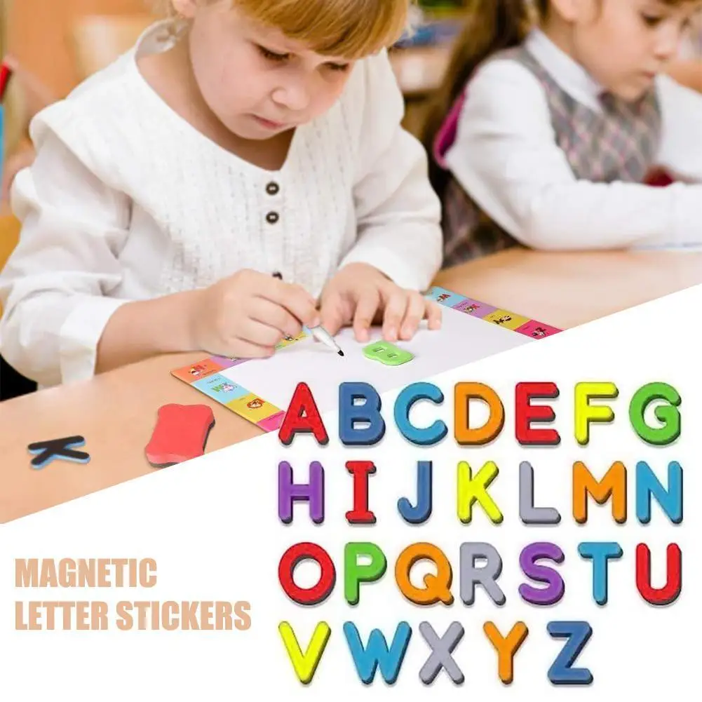 10/26Pcs Uppercase Lowercase Foam Alphabet ABC Magnets For Fridge Refrigerator Educational Learning Toys Set