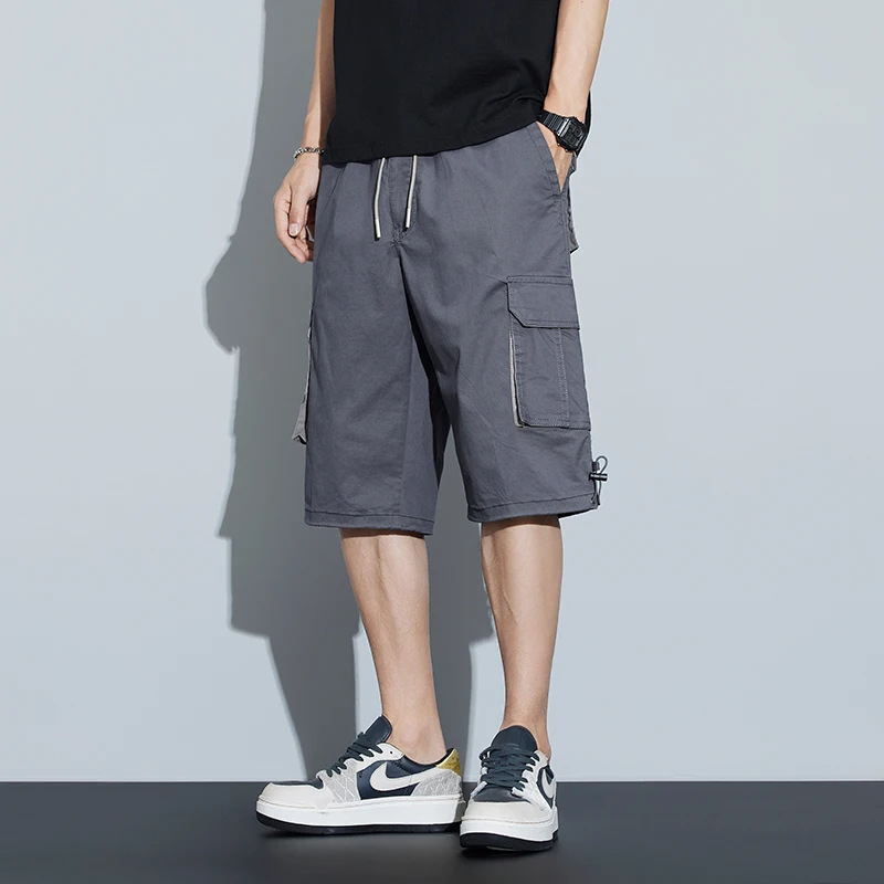 New High-Quality Summer Leisure Outdoor Sports 7-Point Trousers Men'S Loose Fit Fashion Versatile Multi Pocket Workwear Short