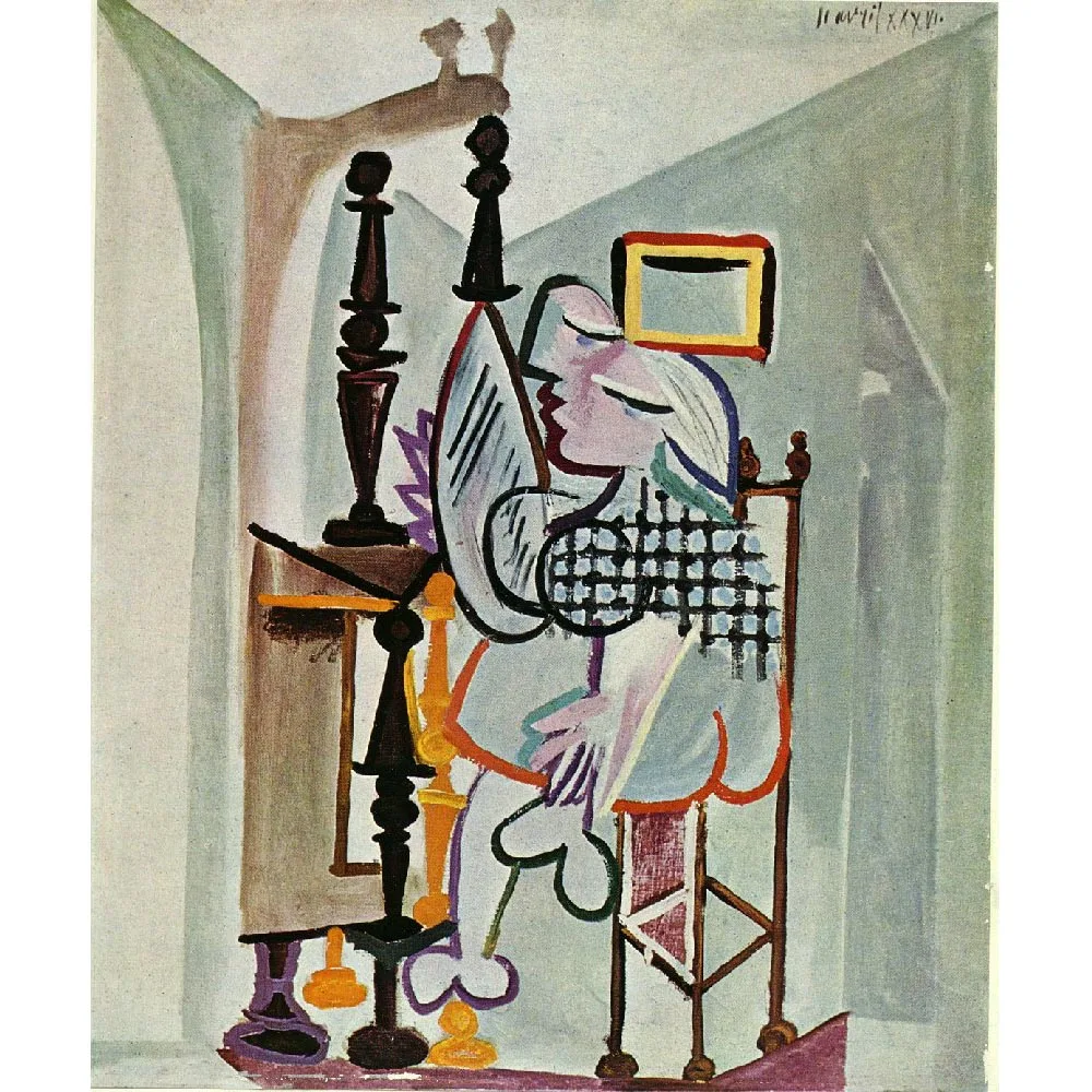 

Pablo Picasso paintings replica,Woman by the dresser,Hand painted abstract oil painting on canvas,Decoration picture for wall