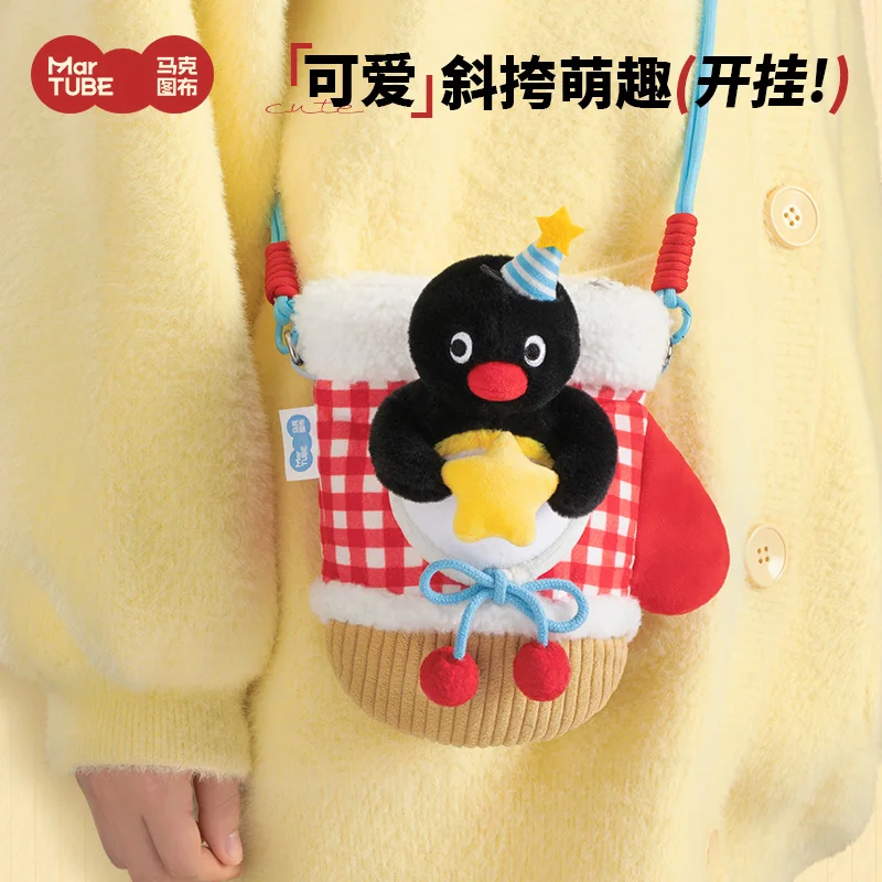Cartoon Pingu Wish Doll Plush Messenger Bag Mobile Phone Bag Penguin Trend Toy Girl Christmas Birthday Gift