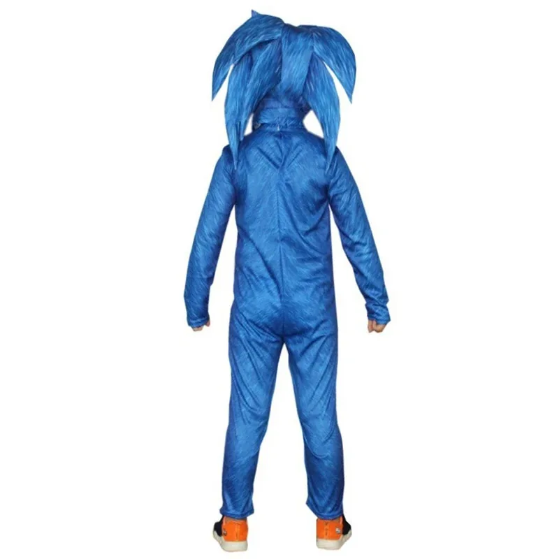 Disfraz de Cosplay Sonicing de erizo para niño, incluye casco, guantes, Halloween, Carnaval, ropa divertida para niños