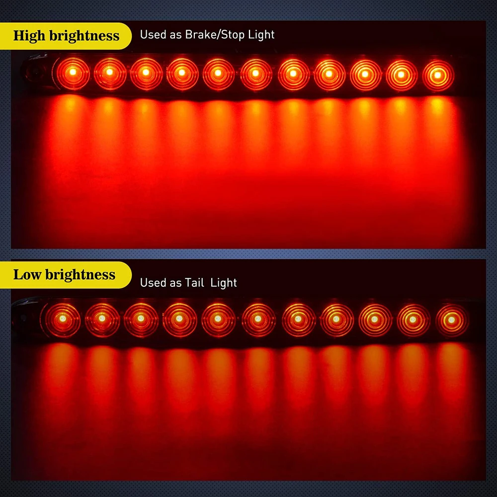 

2Pcs Trailer Tail Light Bar Stop Turn Assembly 11 LED Waterproof Brake Taillight For Sealed Trailer Truck RV UTV ATV