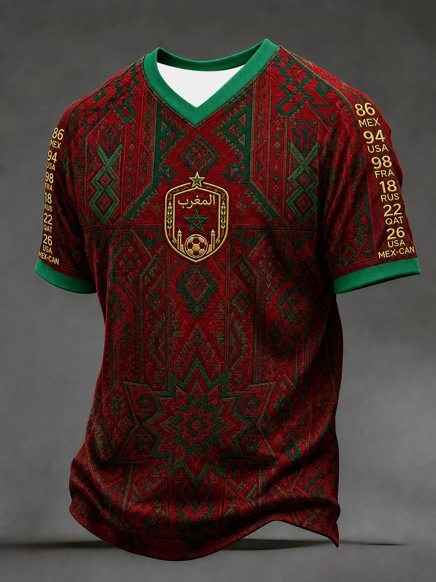 2027 Edition Moroccan Fan Football Training T-shirt - 3D Printed Fashionable Comfortable Funny T Shirts