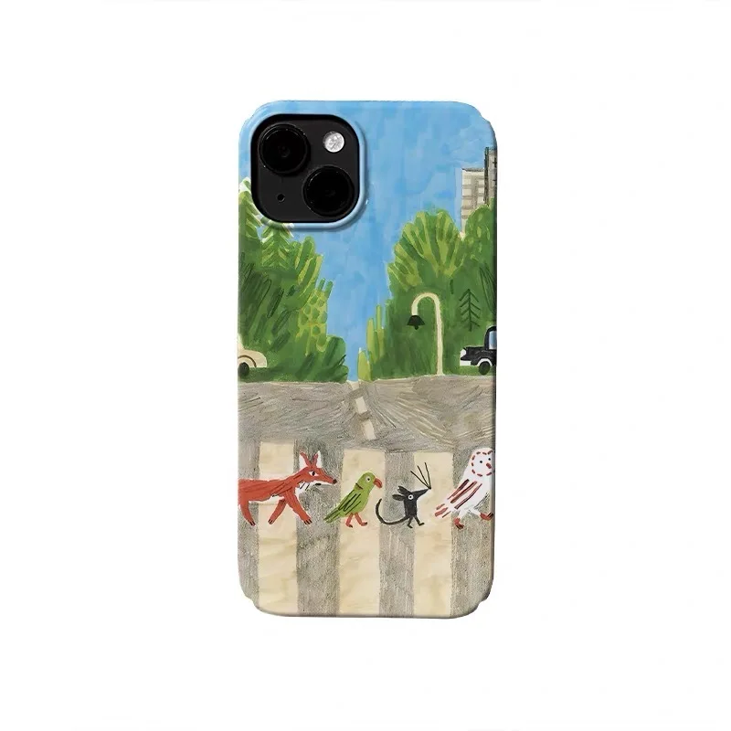 

Ins Korean Animal Band Case for IPHONE 17 16 ProMax 15 14 Plus 13 12 MINI 11 PRO 16Plus XR XS MAX SE Acrylic Phone Cover