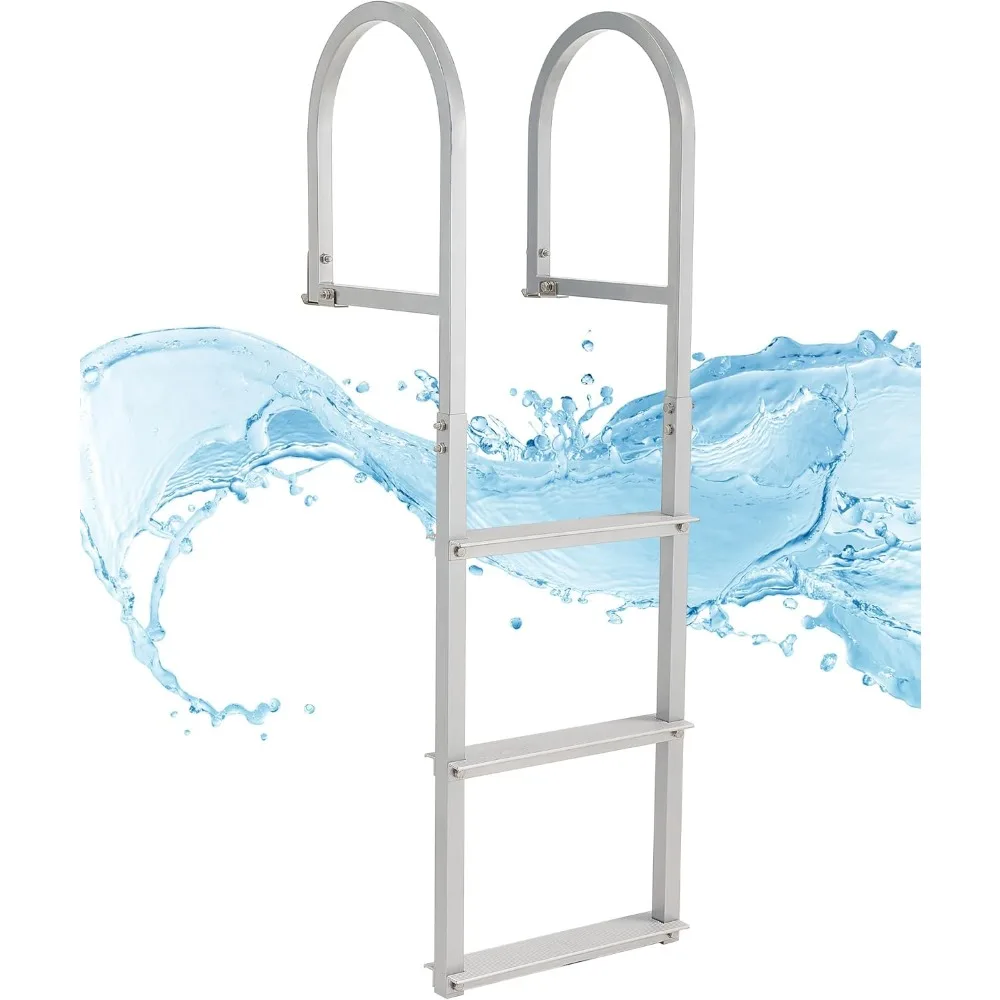 

CO-Z 3 Step Removable Dock Ladder, Pontoon Boat Ladder with 500lb Load, Aluminum Swim Ladder with Wide Step & Nonslip Tread, Qui
