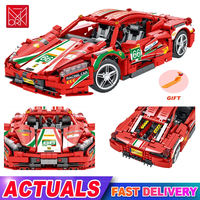 

MORK 1328pcs Original Technical Building Blocks Sports Racing Car MOC Supercar Models Kit Bricks Toys for Kids Boys Gifts 023002