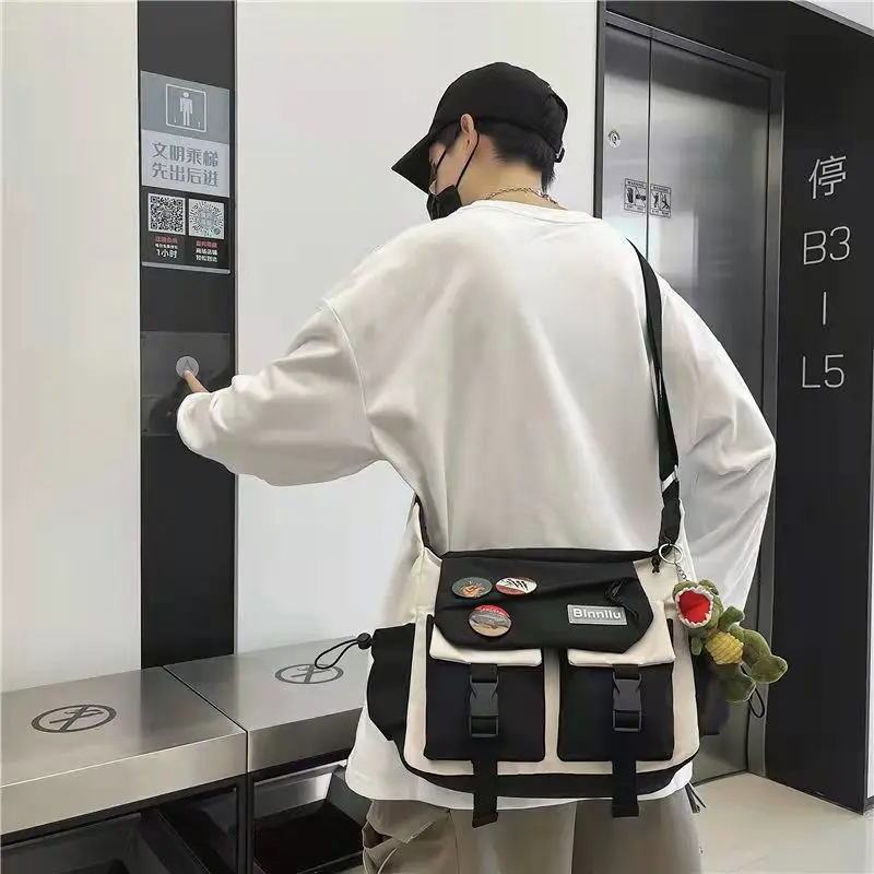 

Trendy Large Capacity Campus Style Men's Crossbody Bag, Student School Bags, Couples Shoulder Messenger Bag for Casual Daily Use