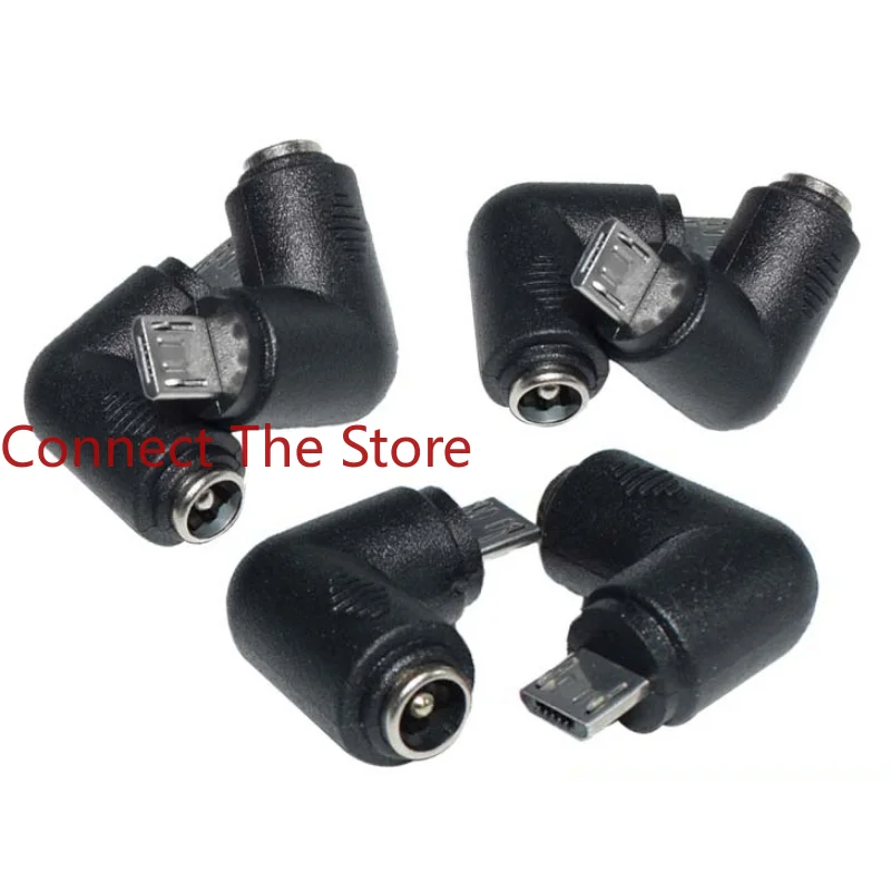 5PCS Supply DC5525 Female To Male Elbow    Micro5p   DC Angle Adapter