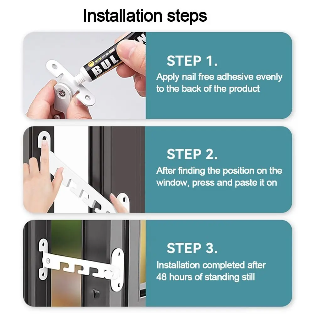 قفل حجب النافذة المعدنية قابل للتعديل يندبروف نافذة موقف سدادة المثبت حماية الأمن قفل أمان الأطفال #5